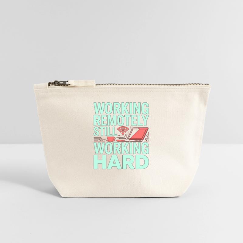 Remote Developer Working Remotely Web Programmer Canvas Zip Pouch 18 x 19 cm