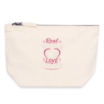 Proud Wife By A Lineman Cable - Canvas Zip Pouch 18 x 19 cm - nature - Front