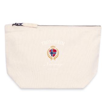 Couronne des armoiries de Trondheim en Norvège – Souvenir de voyage - Pochette zippée en toile 18 x 19 cm - blanc naturel - Devant