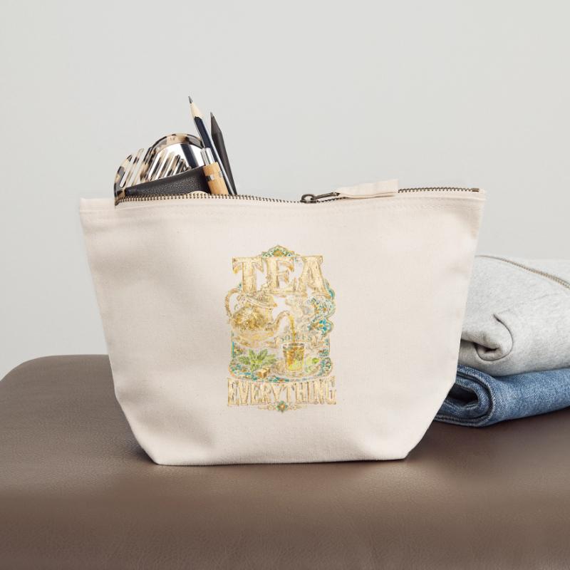Moroccan Morocco Tea Solves Everything Canvas Zip Pouch 18 x 19 cm