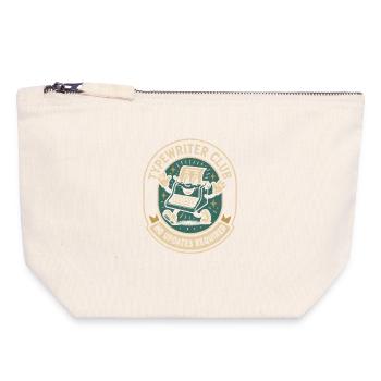 Club de la machine à écrire | Aucune mise à jour - Pochette zippée en toile 18 x 19 cm - blanc naturel - Devant
