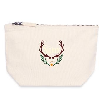 Slàinte Single Malt Scotland Whisky Pride - Canvas Reißverschluss-Täschchen (18 x 19 cm) - Naturweiß - Vorne