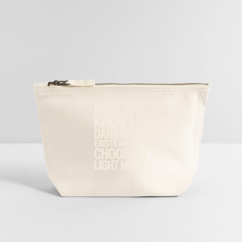 Dark Mode Exists Programmer IT Nerd Coder Office Canvas Zip Pouch 18 x 19 cm