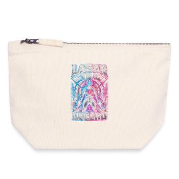 Légende du laser tag - Pochette zippée en toile 18 x 19 cm - blanc naturel - Devant