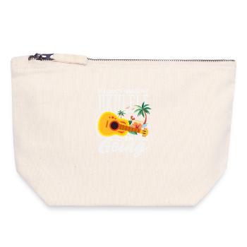 Si je ne peux pas prendre mon ukulélé, je ne prends pas le Musiker - Pochette zippée en toile 18 x 19 cm - blanc naturel - Devant