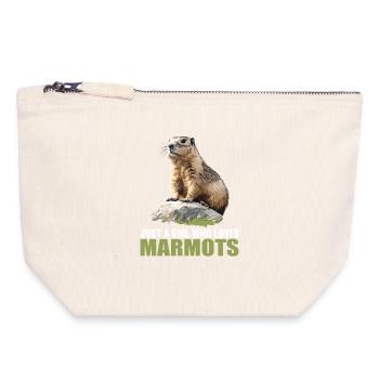 Marmots Groundhog - Canvas Zip Pouch 18 x 19 cm - nature - Front