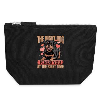 Rottweiler Rottweiler Rottie Race de chien - Pochette zippée en toile 18 x 19 cm - noir - Devant