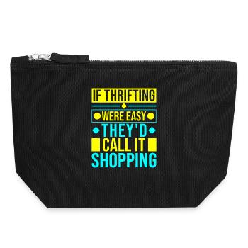 Thrift Shopper Were Easy Call Shopping Thrift - Canvas Reißverschluss-Täschchen (18 x 19 cm) - Schwarz - Vorne