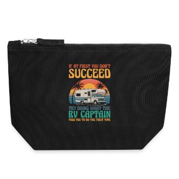 Camping Bonfire Camp Life Forest Camper - Canvas Zip Pouch 18 x 19 cm - black - Front