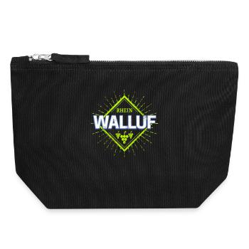 Walluf am Rhein Retro Reben Deutschland Souvenir - Canvas Reißverschluss-Täschchen (18 x 19 cm) - Schwarz - Vorne