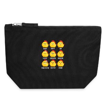Poulets Whisperer Poulets Poulets Poulets Gardiens de poulets - Pochette zippée en toile 18 x 19 cm - noir - Devant