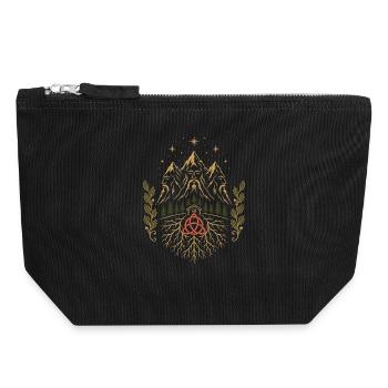 Triglav Mountain Roots - Canvas Zip Pouch 18 x 19 cm - black - Front