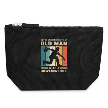 Ne sous-estimez jamais le vieux avec une boule de bowling - Pochette zippée en toile 18 x 19 cm - noir - Devant