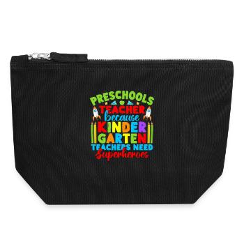 Pre K Teacher Need Superheroes Kindergarten - Canvas Reißverschluss-Täschchen (18 x 19 cm) - Schwarz - Vorne