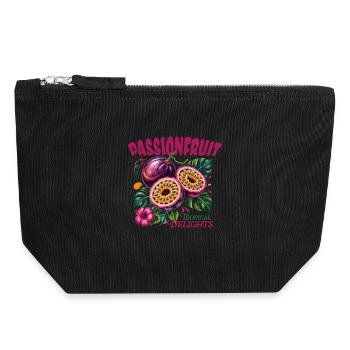 Tropices de fruits de la passion - Pochette zippée en toile 18 x 19 cm - noir - Devant