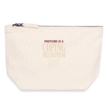 Poetcore Poète Poésie Dark Academia Gift - Pochette zippée en toile 18 x 19 cm - blanc naturel - Devant