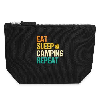 Camping Bonfire Camp Life Forest Camper - Canvas Zip Pouch 18 x 19 cm - black - Front