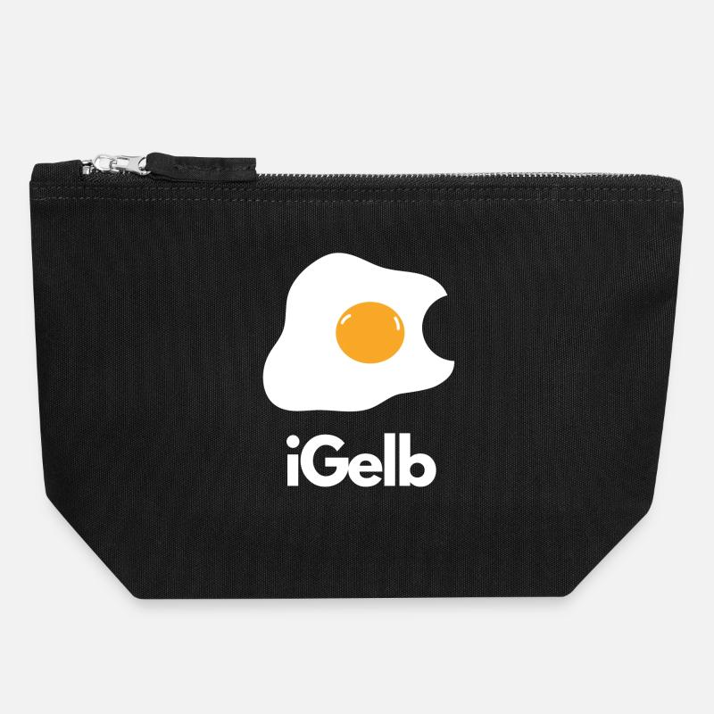 iYellow Egg Dream Breakfast Motif - Canvas Zip Pouch 18 x 19 cm - black