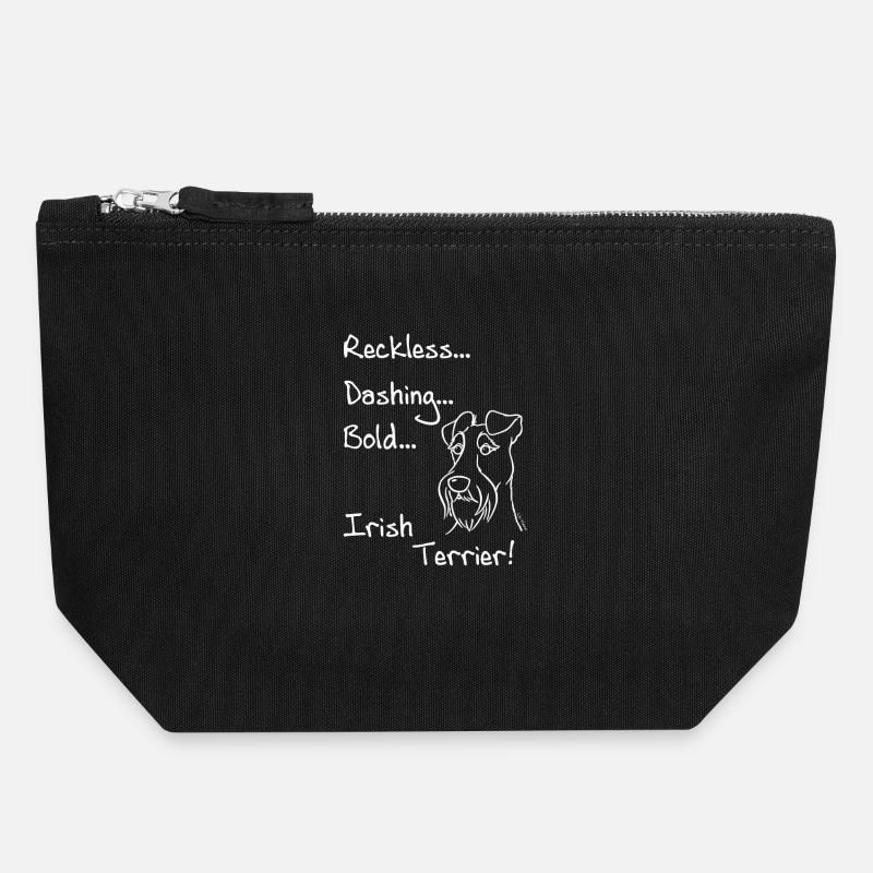 Irish Terrier - Pochette zippée en toile 18 x 19 cm - noir