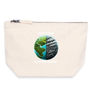 Climate change action - Canvas Zip Pouch 18 x 19 cm - nature - Front