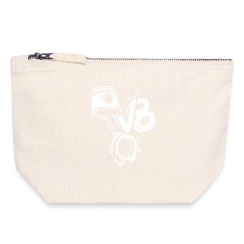 Piston V8 Graffiti Moteur musclecars gros bloc Logo - Pochette zippée en toile 18 x 19 cm - blanc naturel - Devant