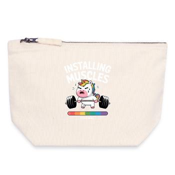 Installing Muscles Unicorn - Canvas Zip Pouch 18 x 19 cm - nature - Front