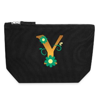 Y - Canvas Zip Pouch 18 x 19 cm - black - Front