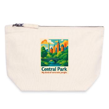Central Park Vibes - Canvas Reißverschluss-Täschchen (18 x 19 cm) - Naturweiß - Vorne