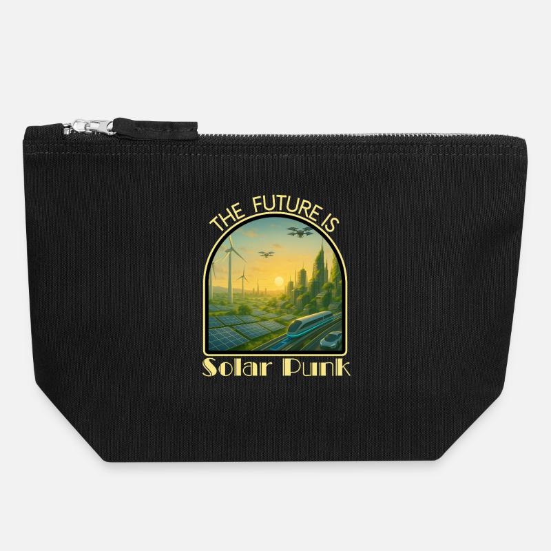 Solar_Punk2 - Canvas Zip Pouch 18 x 19 cm - black