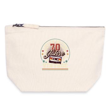 70th Birthday Vintage - Canvas Zip Pouch 18 x 19 cm - nature - Front