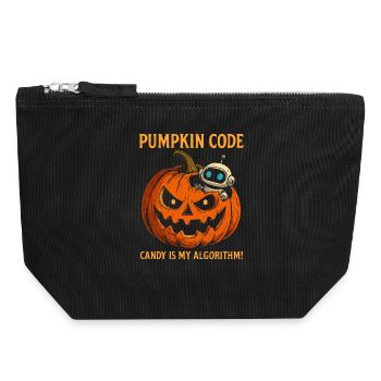 Pumpkin Code: Candy is My Algorithm ! - Canvas Reißverschluss-Täschchen (18 x 19 cm) - Schwarz - Vorne