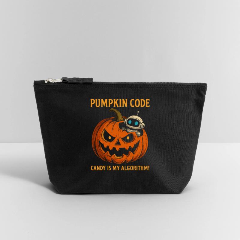 Pumpkin Code : Candy est mon algorithme ! Pochette zippée en toile 18 x 19 cm