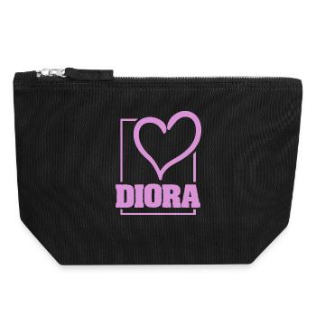 Bachelorette Diora - Canvas Reißverschluss-Täschchen (18 x 19 cm) - Schwarz - Vorne