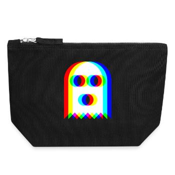 👻 RGB-Geist - Canvas Reißverschluss-Täschchen (18 x 19 cm) - Schwarz - Vorne