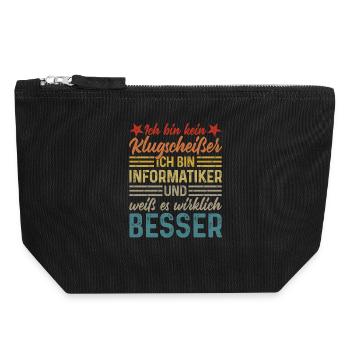 Computer scientist - not a smartass - Canvas Zip Pouch 18 x 19 cm - black - Front