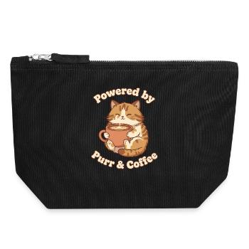 Purring Coffee Love - Canvas Zip Pouch 18 x 19 cm - black - Front