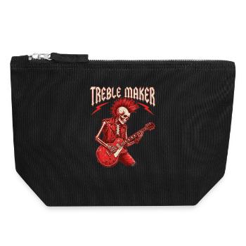 Treble Maker Guitarist Musician Pun Rock - Canvas Zip Pouch 18 x 19 cm - black - Front