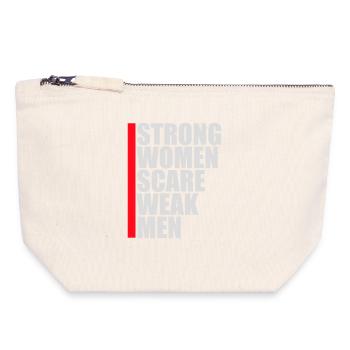 Des femmes fortes effraient les hommes faibles Féministe confiante - Pochette zippée en toile 18 x 19 cm - blanc naturel - Devant