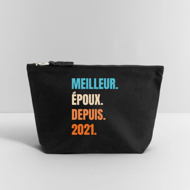 Bester Ehemann seit 2021 Geschenk-Ehemann Canvas Reißverschluss-Täschchen (18 x 19 cm)