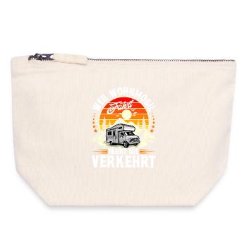 Camping Camper Campen - Canvas Reißverschluss-Täschchen (18 x 19 cm) - Naturweiß - Vorne