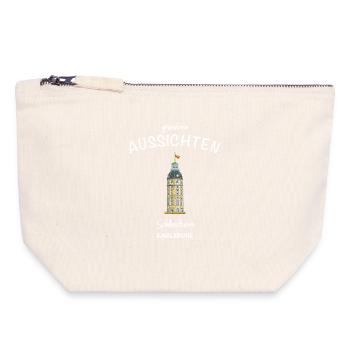 Karlsruhe, historic castle tower - Canvas Zip Pouch 18 x 19 cm - nature - Front