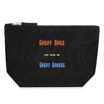 Gamerpapa Father's Day Gift - Canvas Zip Pouch 18 x 19 cm - black - Front