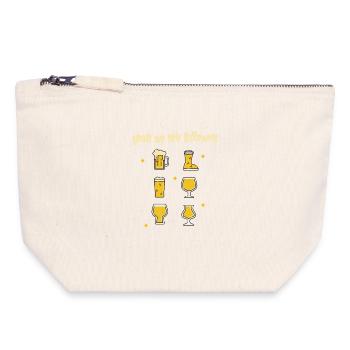 Craftbier Stilvolles Design für Bierliebhaber - Canvas Reißverschluss-Täschchen (18 x 19 cm) - Naturweiß - Vorne
