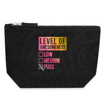 Pug - Canvas Zip Pouch 18 x 19 cm - black - Front