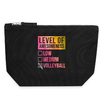 volley-ball - Pochette zippée en toile 18 x 19 cm - noir - Devant