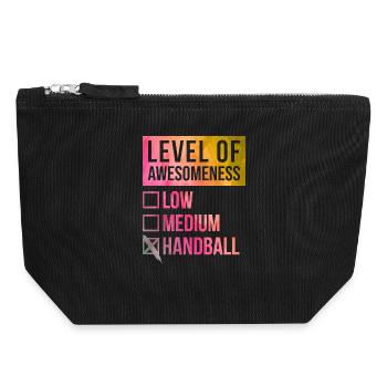Handball - Canvas Zip Pouch 18 x 19 cm - black - Front