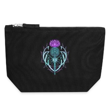 Thistle Shield Celtic Knots Thistle Lover - Canvas Zip Pouch 18 x 19 cm - black - Front