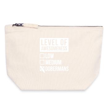 Doberman - Pochette zippée en toile 18 x 19 cm - blanc naturel - Devant
