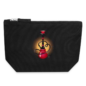 Stylised shisha in red – modern oriental design - Canvas Zip Pouch 18 x 19 cm - black - Front