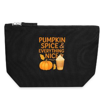 pumpkin spice and everything nice - Canvas Zip Pouch 18 x 19 cm - black - Front